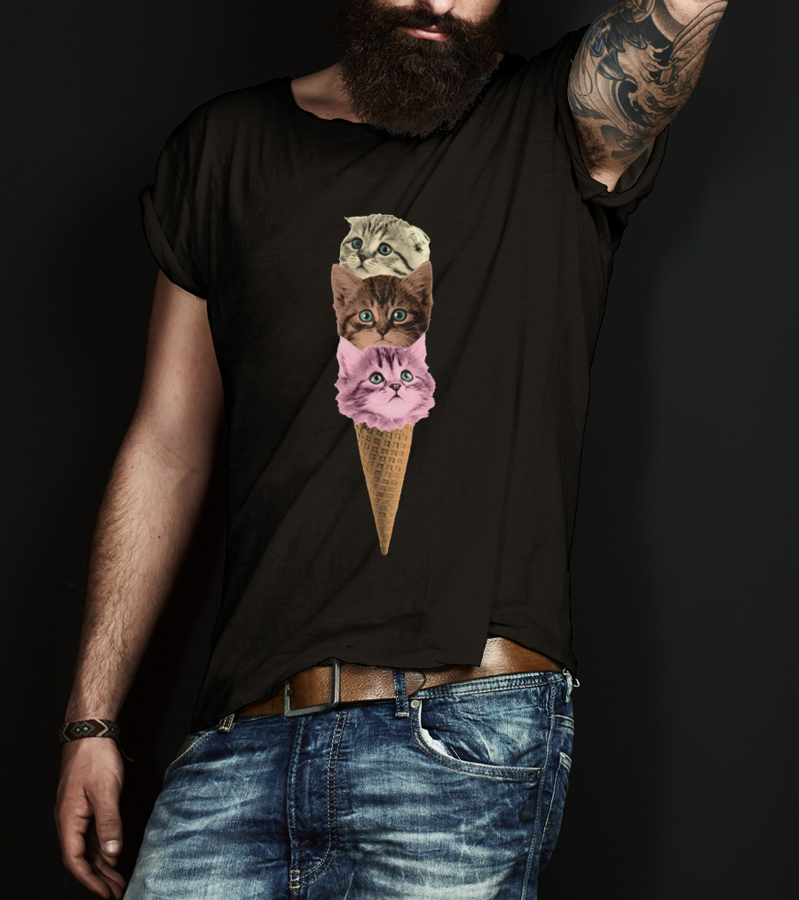 Kittens Ice Cream Cone Trio T-Shirt