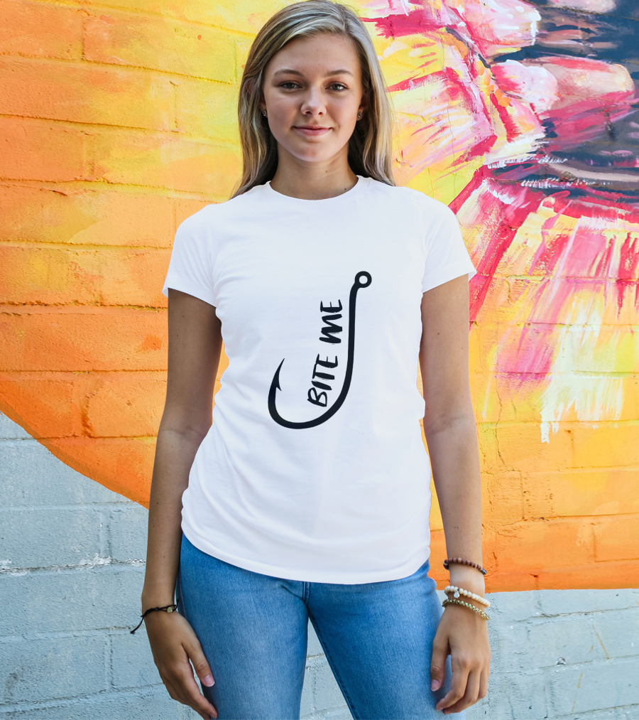 Bite Me Funny Fishing Hook T-Shirt
