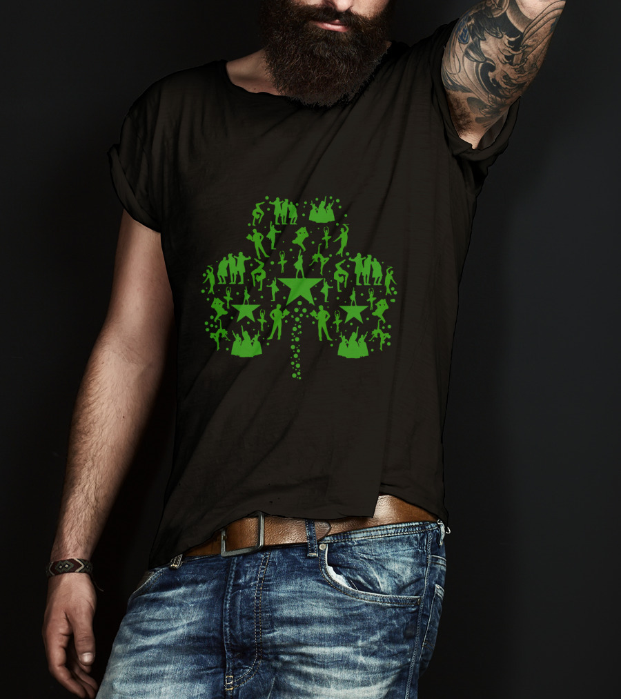 Irish Broadway Musicals Shamrock Dancers With Stars T-Shirt