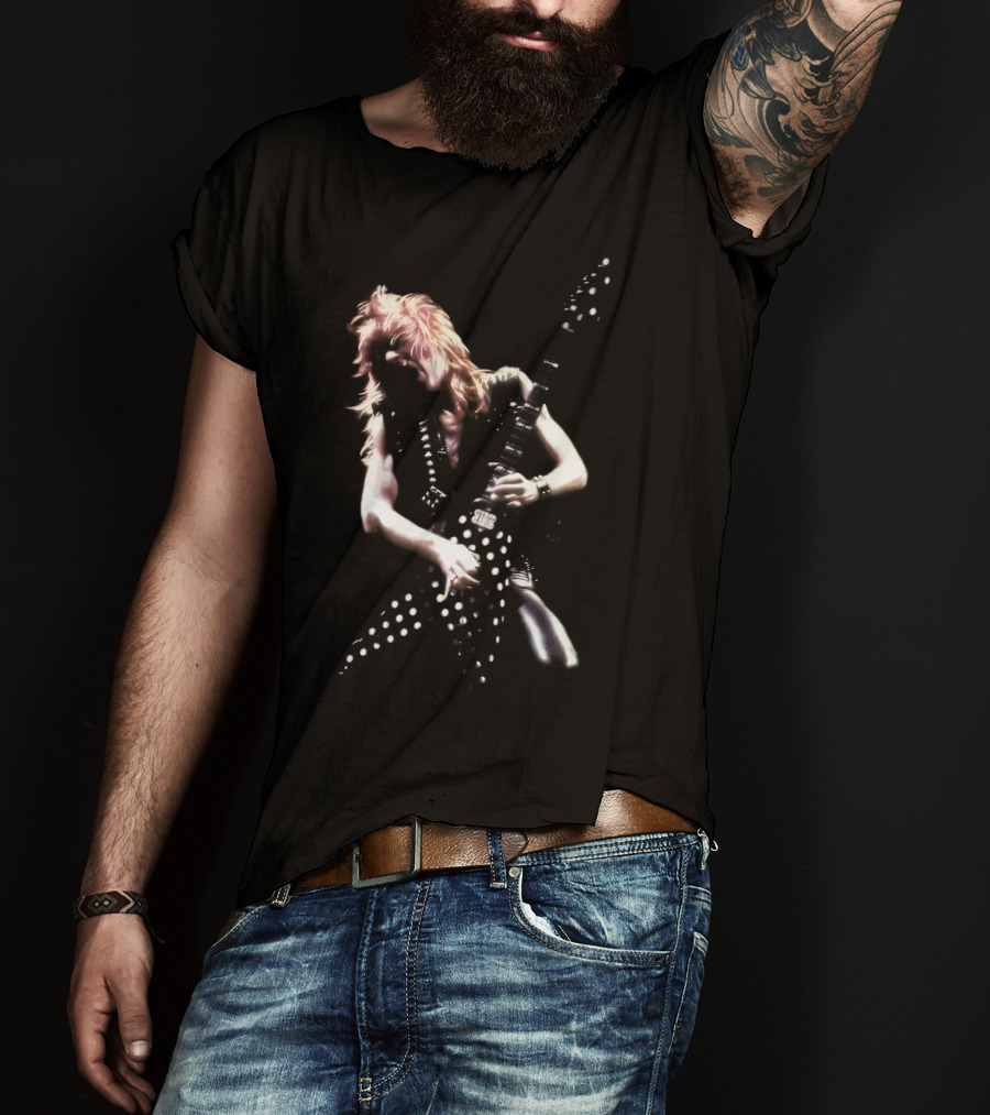 Randy Rhoads Legendary Guitarist With Polka Dot Flying V T-Shirt