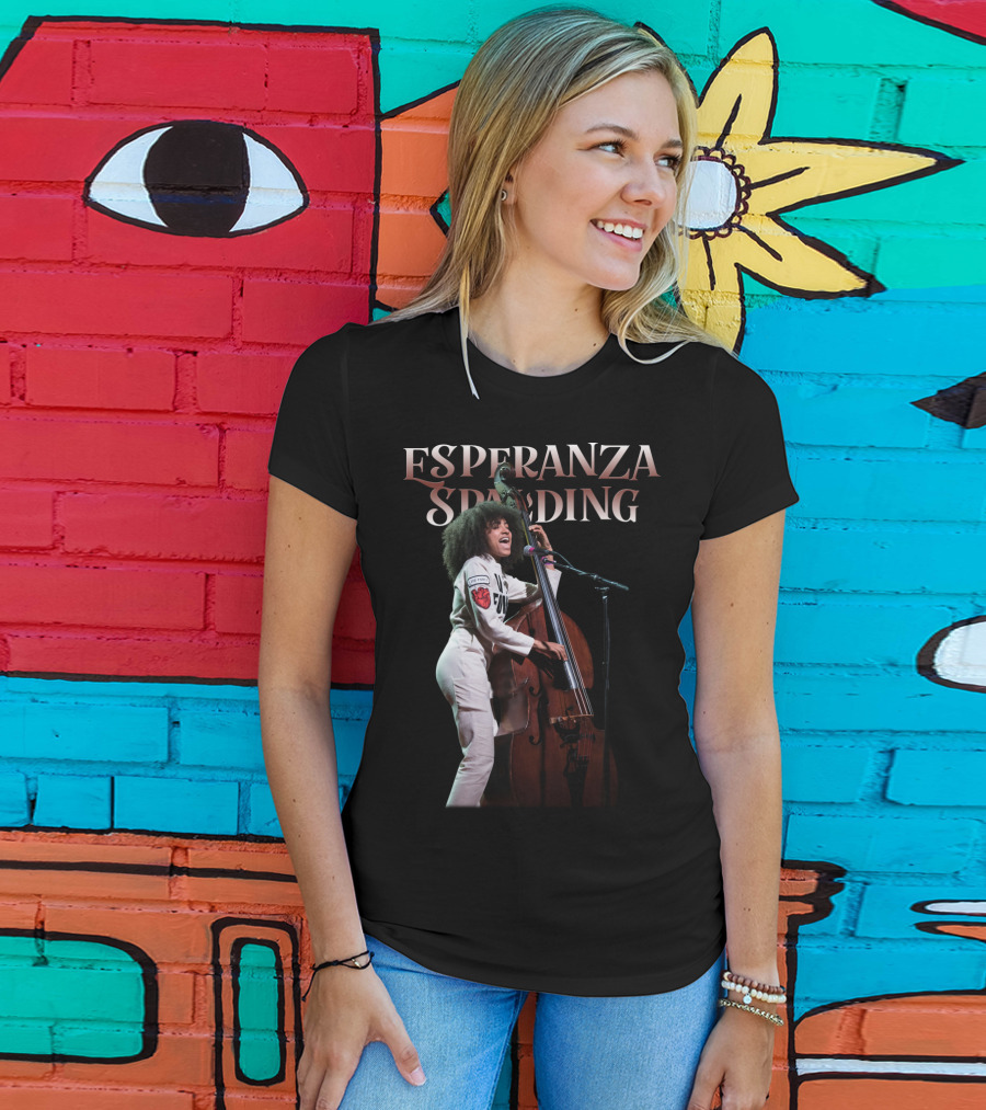 Esperanza Spalding Performing With Double Bass Enthusiasm T-Shirt
