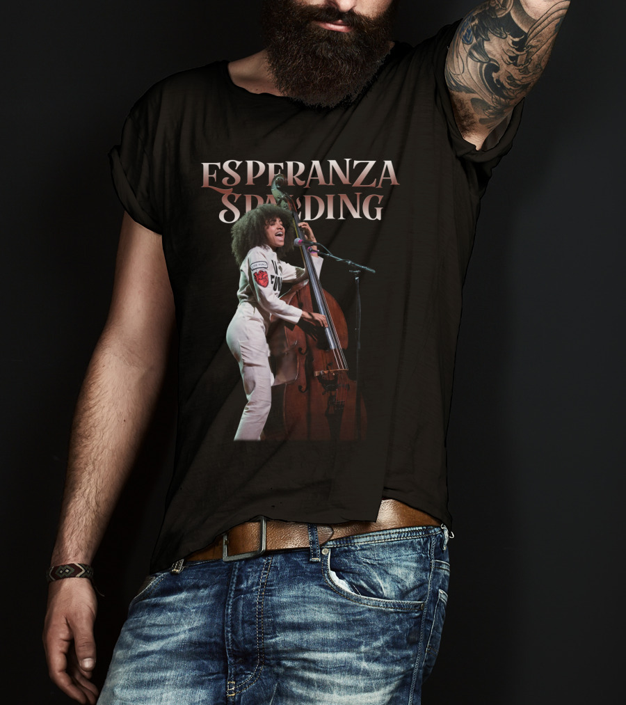 Esperanza Spalding Performing With Double Bass Enthusiasm T-Shirt