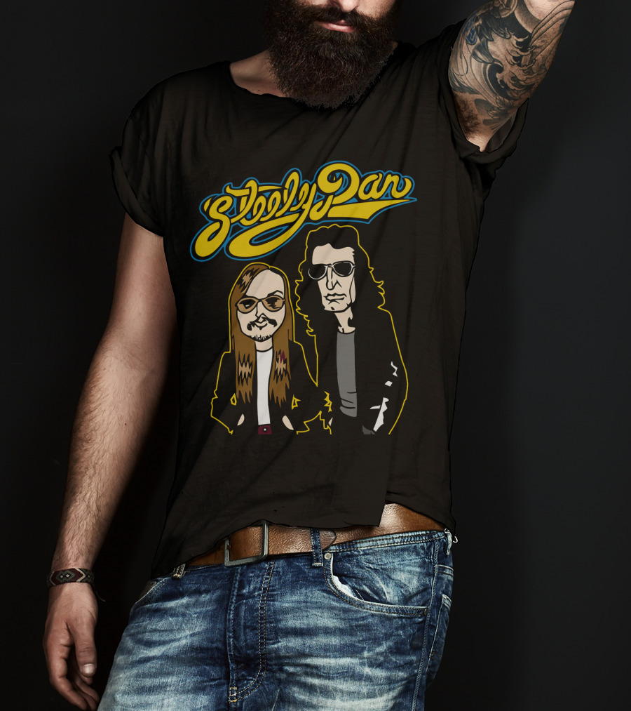 Steely Dan Cartoon Characters With Sunglasses And Long Hair T-Shirt