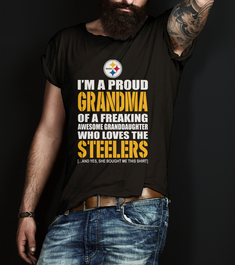 Proud Grandma Of Awesome Granddaughter Who Loves The Steelers T-Shirt