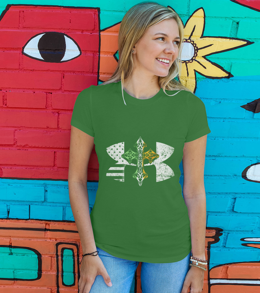Under Armour Celtic Cross USA Flag T-Shirt