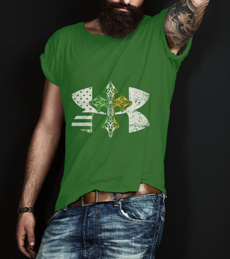 Under Armour Celtic Cross USA Flag T-Shirt