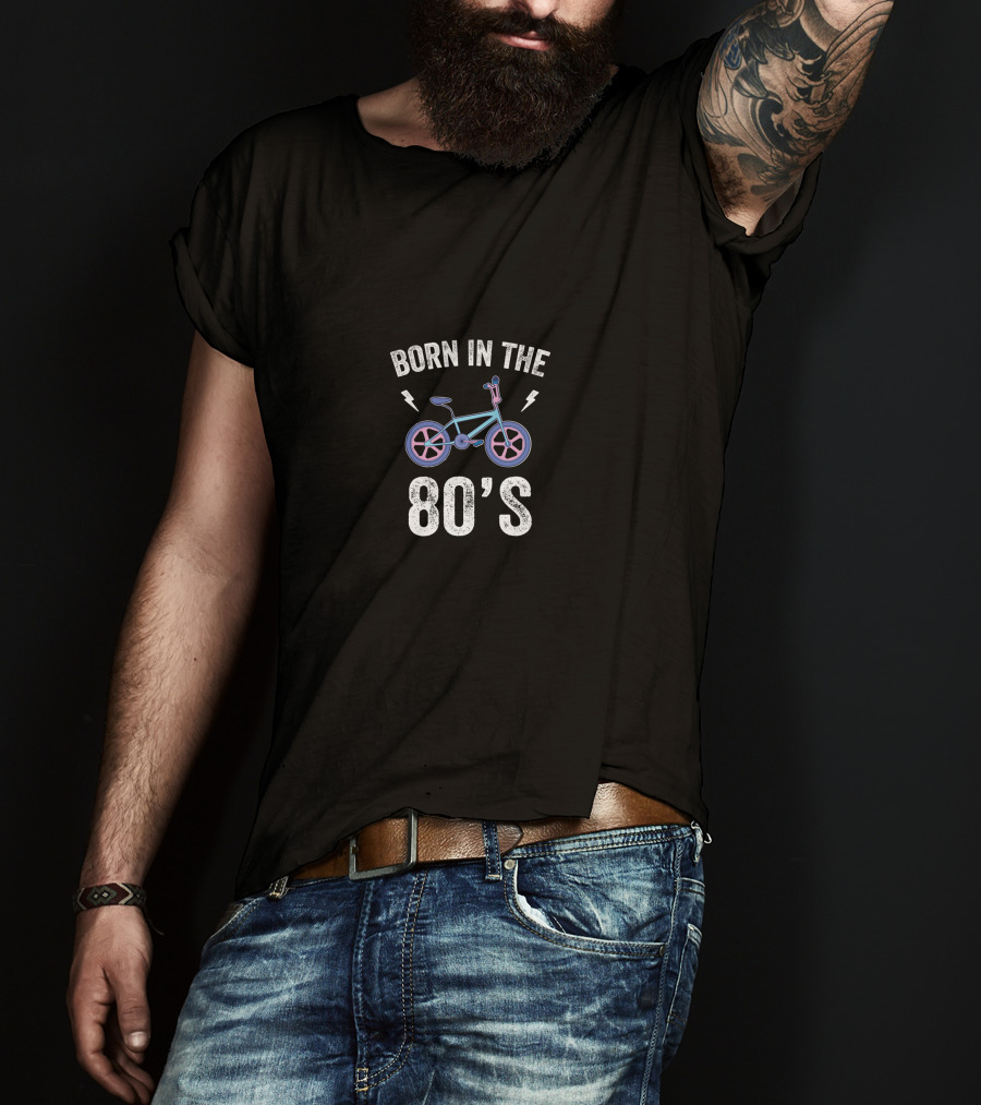 Born In The 80's Retro Bicycle 1980s Nostalgia Bike T-Shirt