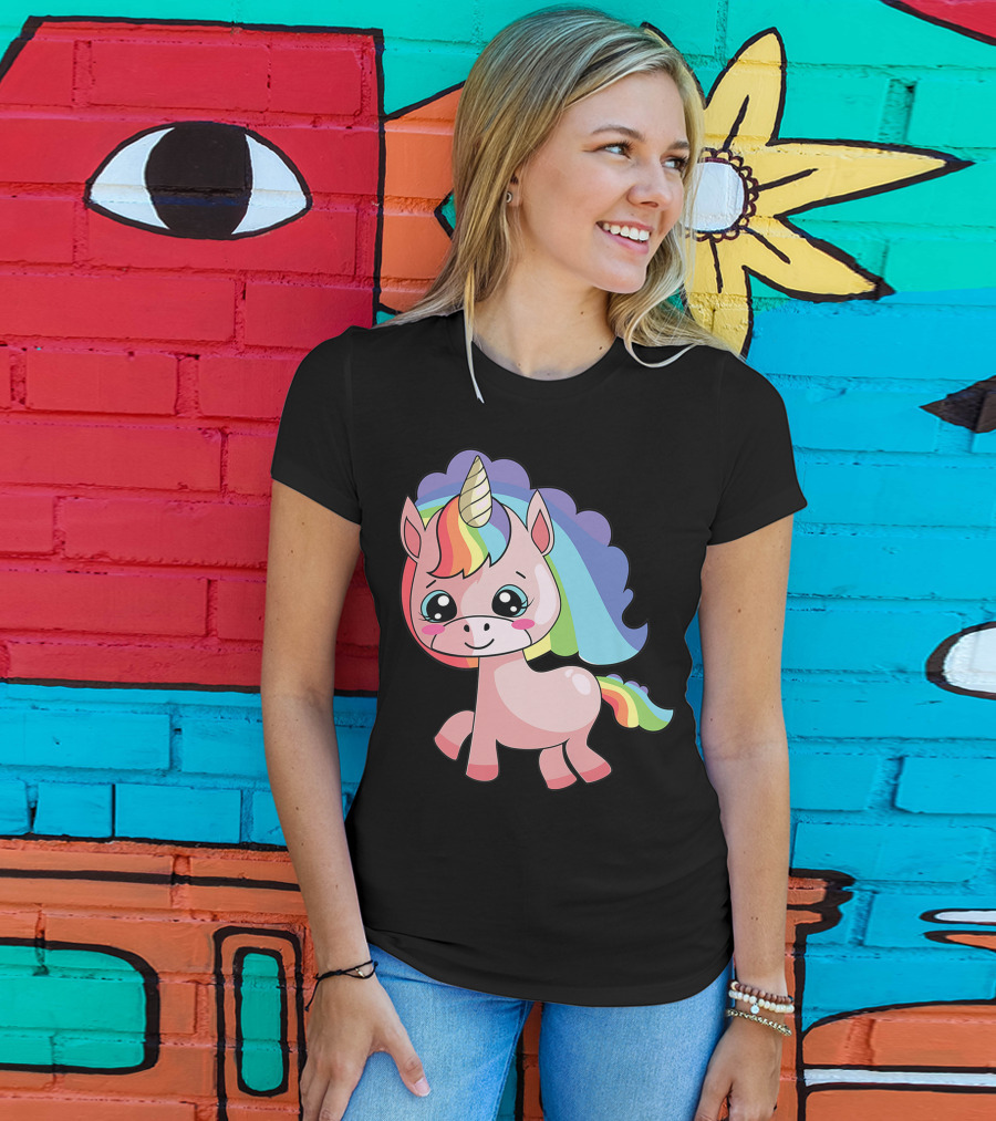 Cute Rainbow Unicorn For Unicorn Lover T-Shirt