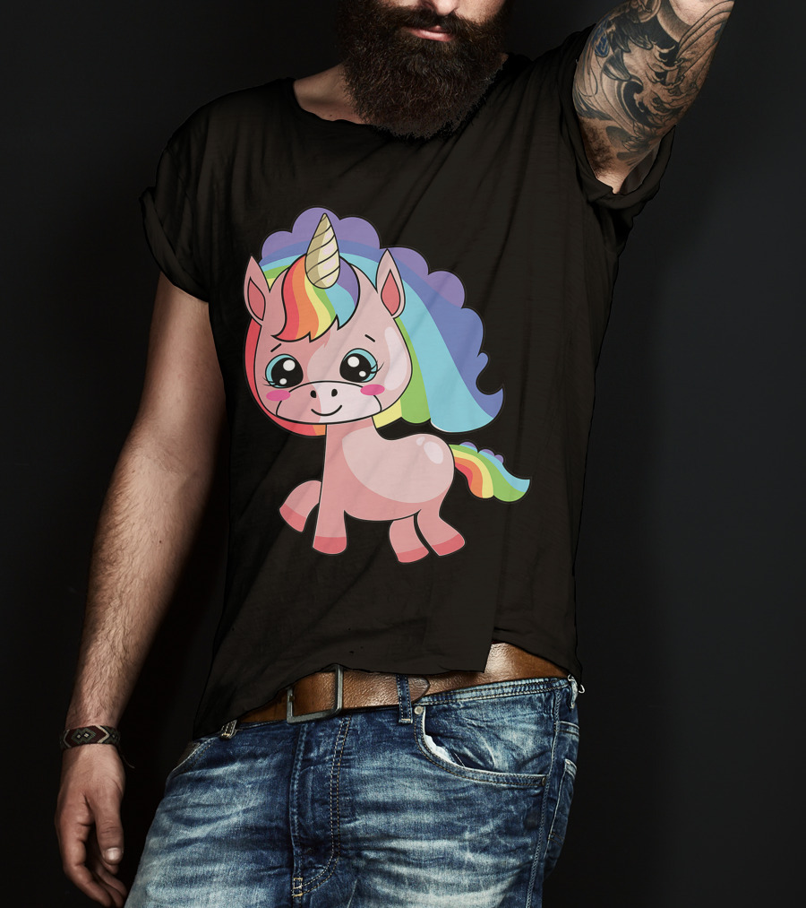 Cute Rainbow Unicorn For Unicorn Lover T-Shirt
