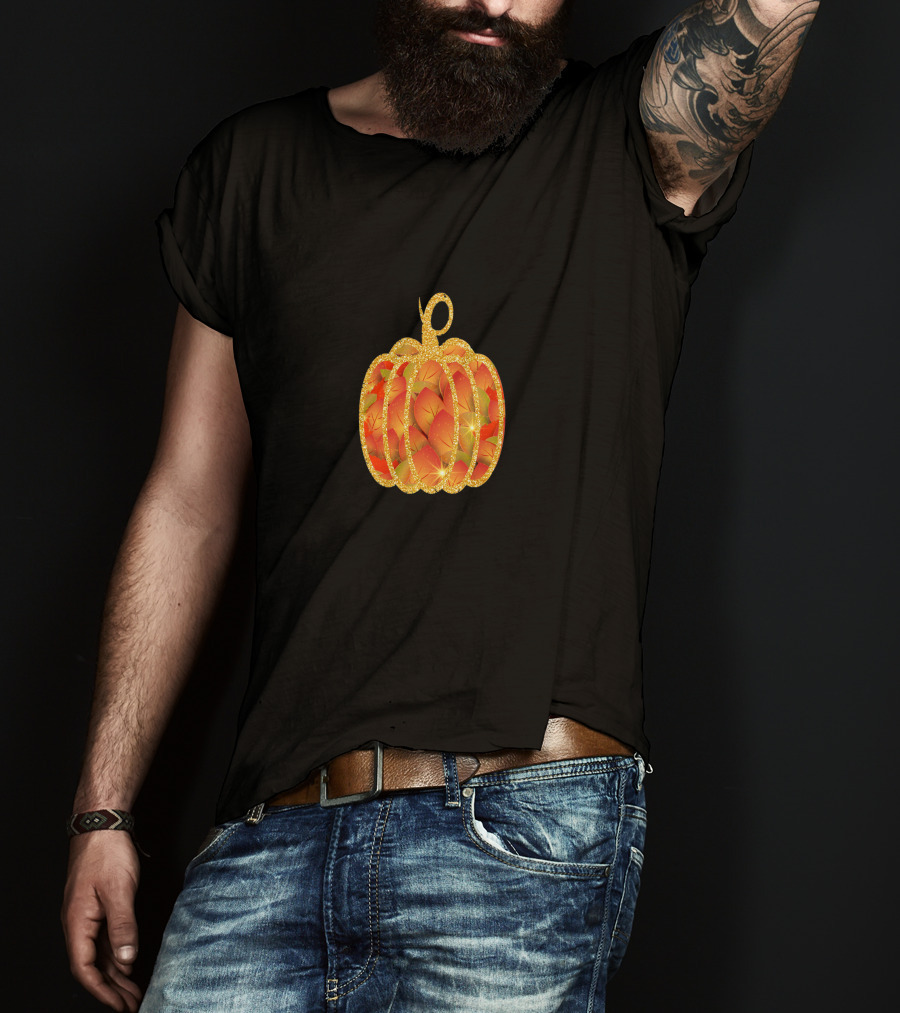 Amazing Fall Pumpkin Halloween Thanksgiving Best Autumn Leaves Glow T-Shirt