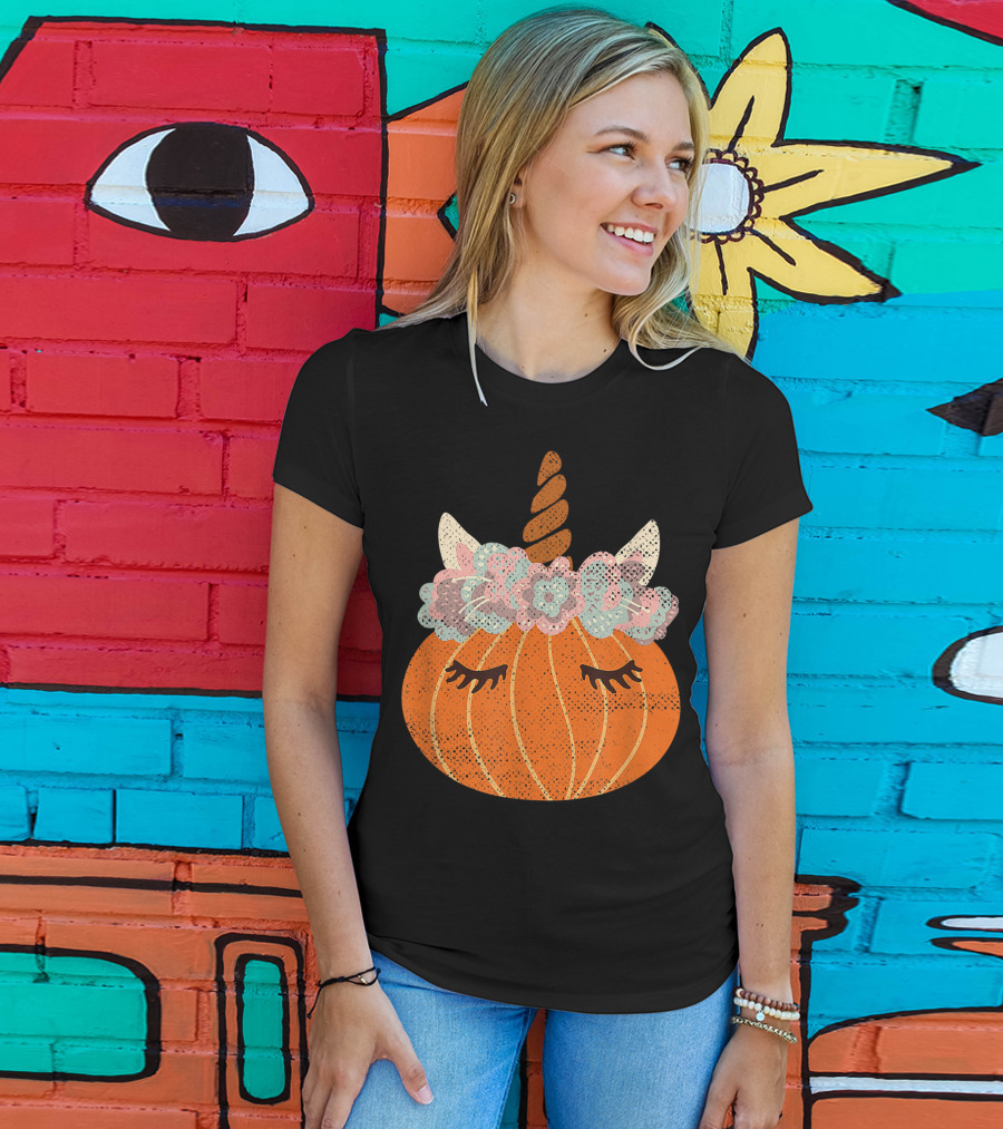 Halloween Cute Pumpkin Unicorn Costume Best T-Shirt