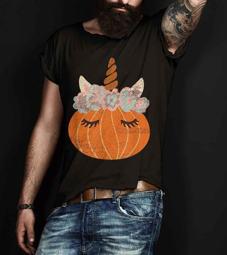 Halloween Cute Pumpkin Unicorn Costume Best T-Shirt