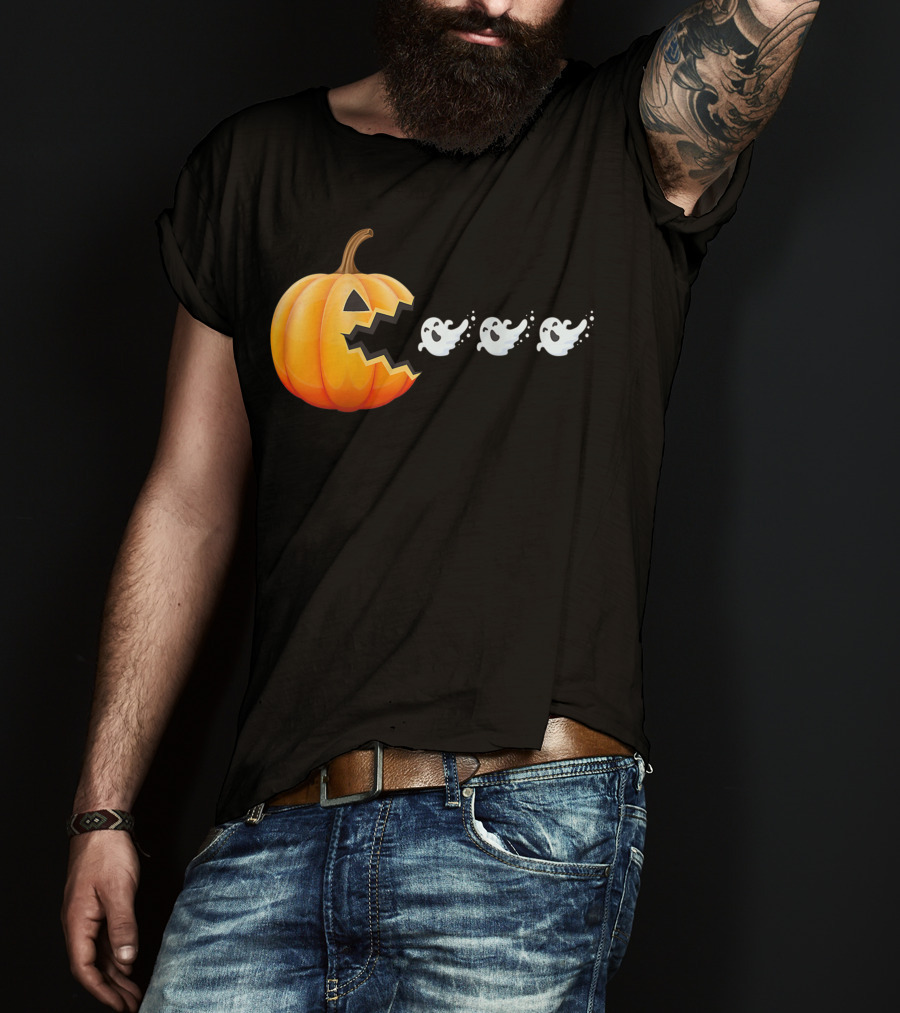 Funny Pumpkin Eating Ghosts Halloween Best T-Shirt