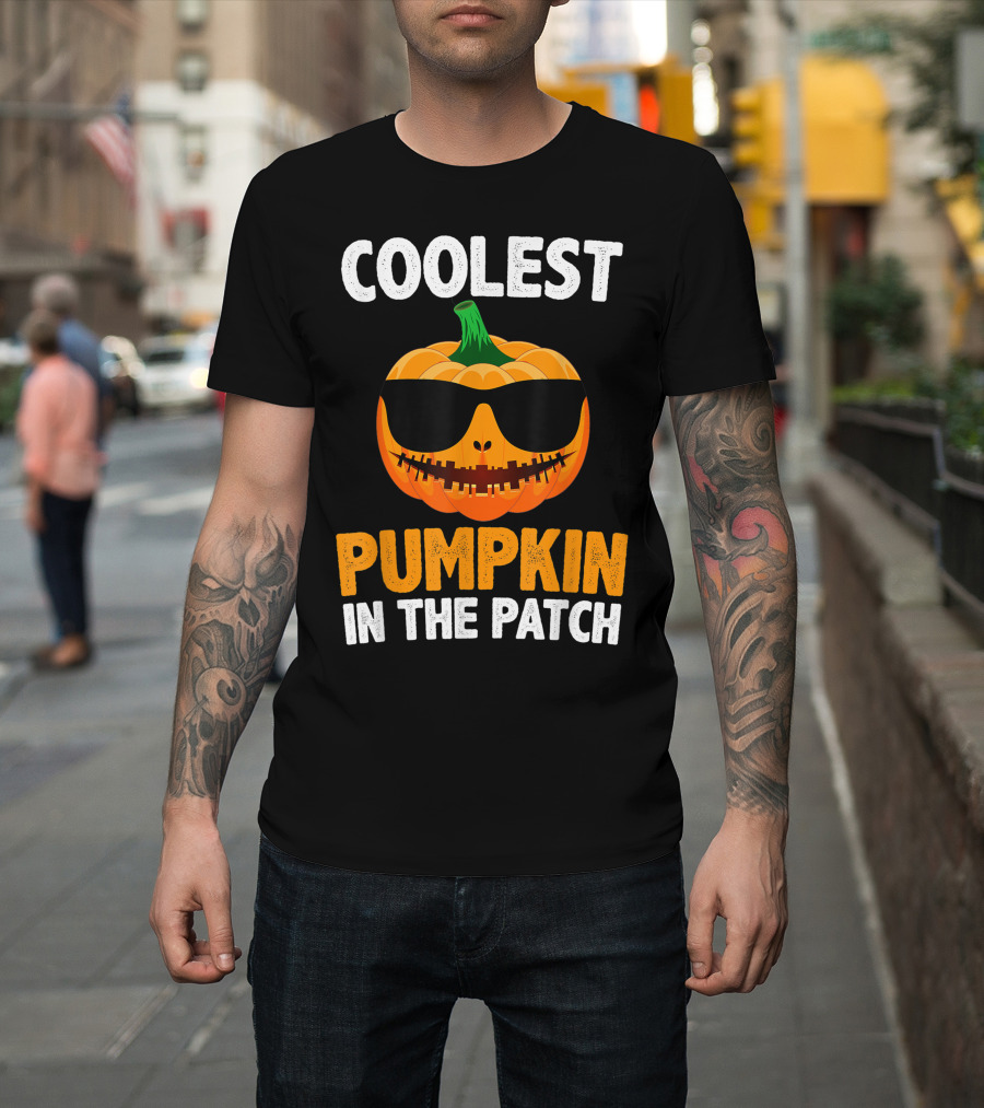 Coolest Pumpkin In The Patch Pumpkin Best Halloween Jack-O'-Lantern Sunglasses T-Shirt