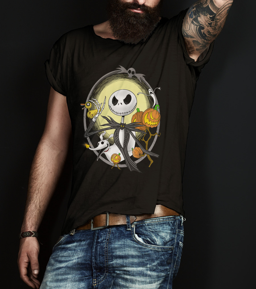 Jack Skellington Halloween Best With Zero And Pumpkins T-Shirt