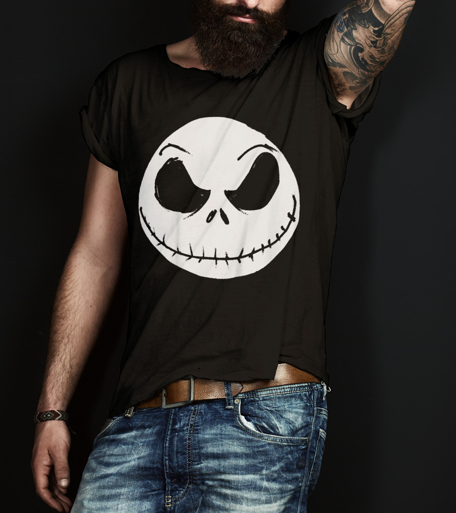 The Nightmare Before Christmas Jack Skellington Face Iconic Grinning Expression T-Shirt