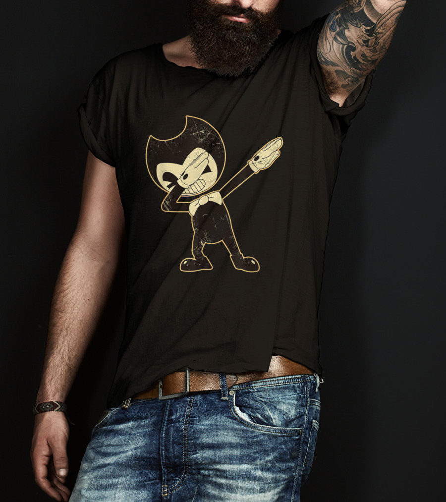Bendy Dabbing Vintage Cartoon Style Figure With Bow Tie Iconic Pose T-Shirt
