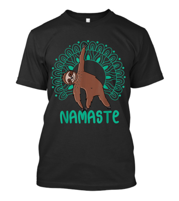 Namaste Sloth In Yoga Pose With Mandala T-Shirt
