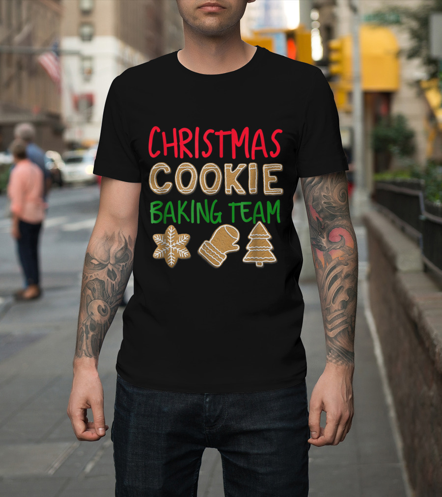 Christmas Cookie Baking Team Gingerbread Mittens Snowflake Tree T-Shirt