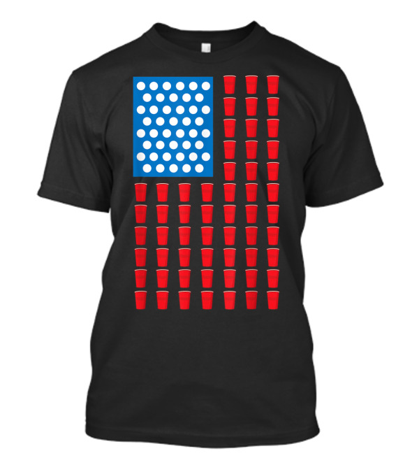 Red Solo Cup American Beer Pong Flip Cup Flag T-Shirt