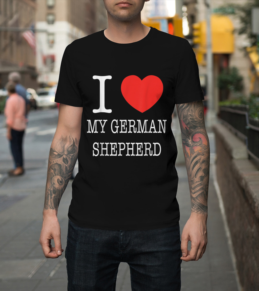 I Love My German Shepherd Heart T-Shirt