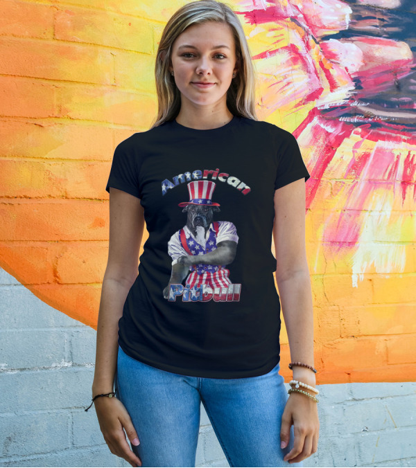 American Pitbull Patriotic Uncle Sam T-Shirt