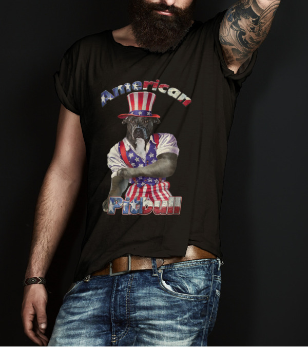 American Pitbull Patriotic Uncle Sam T-Shirt