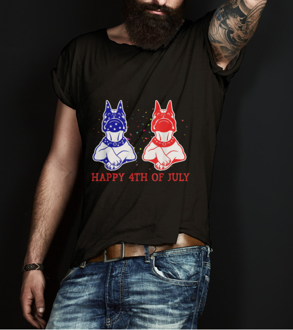 Happy 4th Of July Boxer Independence Day USA Flag Colors T-Shirt
