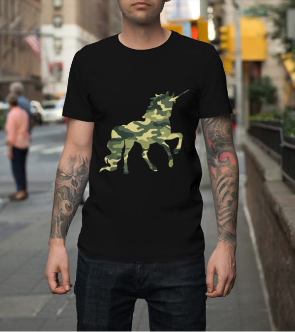 Shirt: Funny Camouflage Military Unicorn T-Shirt Funny Camouflage Military Unicorn T-Shirt