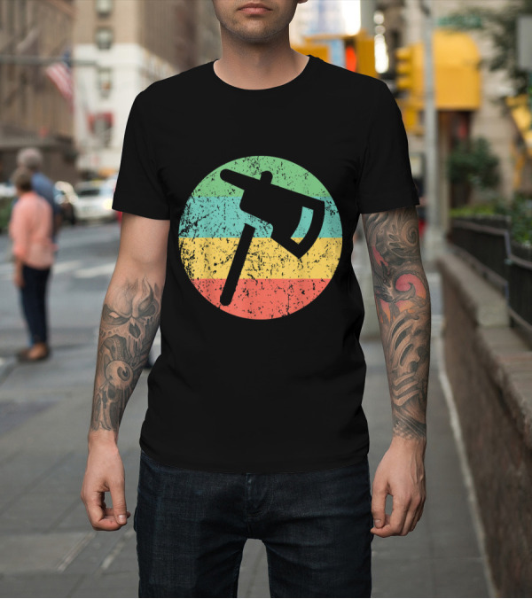 Shirt: Firefighter Fireman Vintage Axe Retro Style Stripe Design Circle T-Shirt Firefighter Fireman Vintage Axe Retro Style Stripe Design Circle T-Shirt