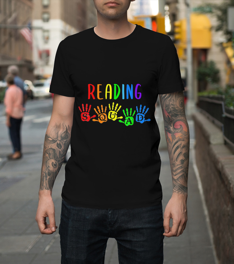 Back to School Reading Teacher Squad Handprints T-Shirt
