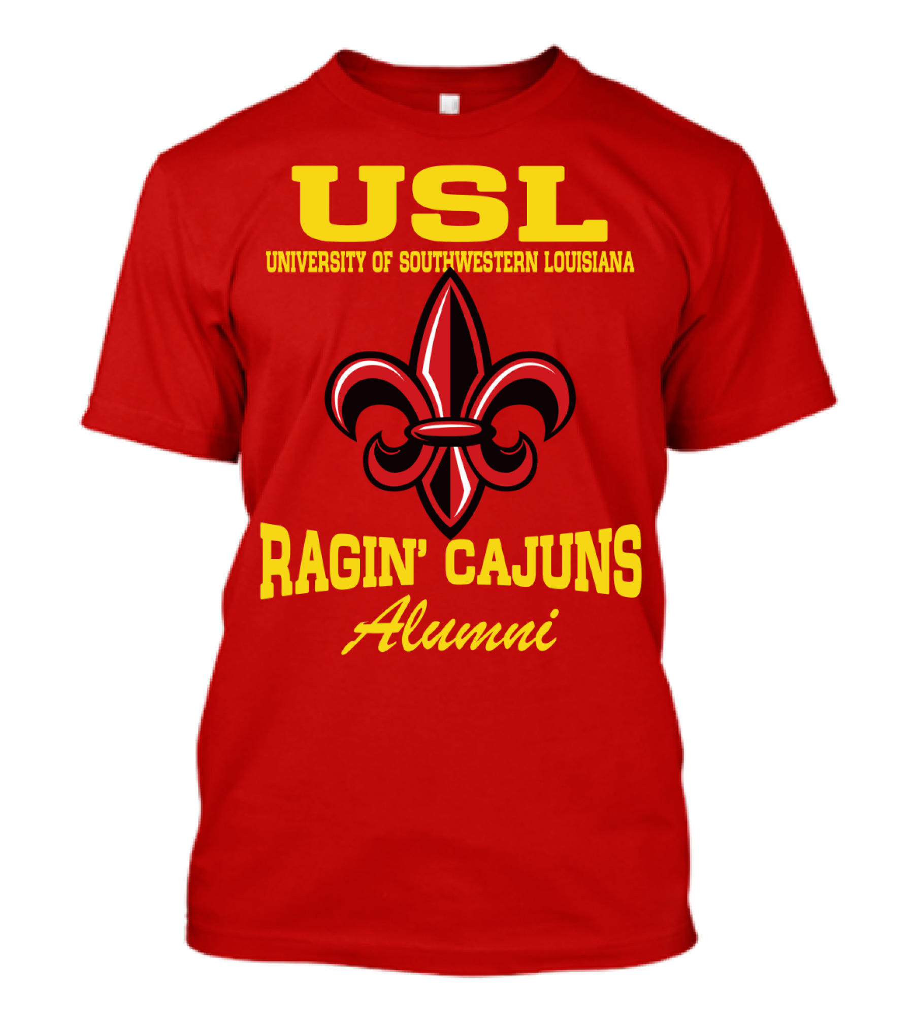 USL University Of Southwestern Louisiana Ragin' Cajuns Alumni Fleur-de-Lis T-Shirt