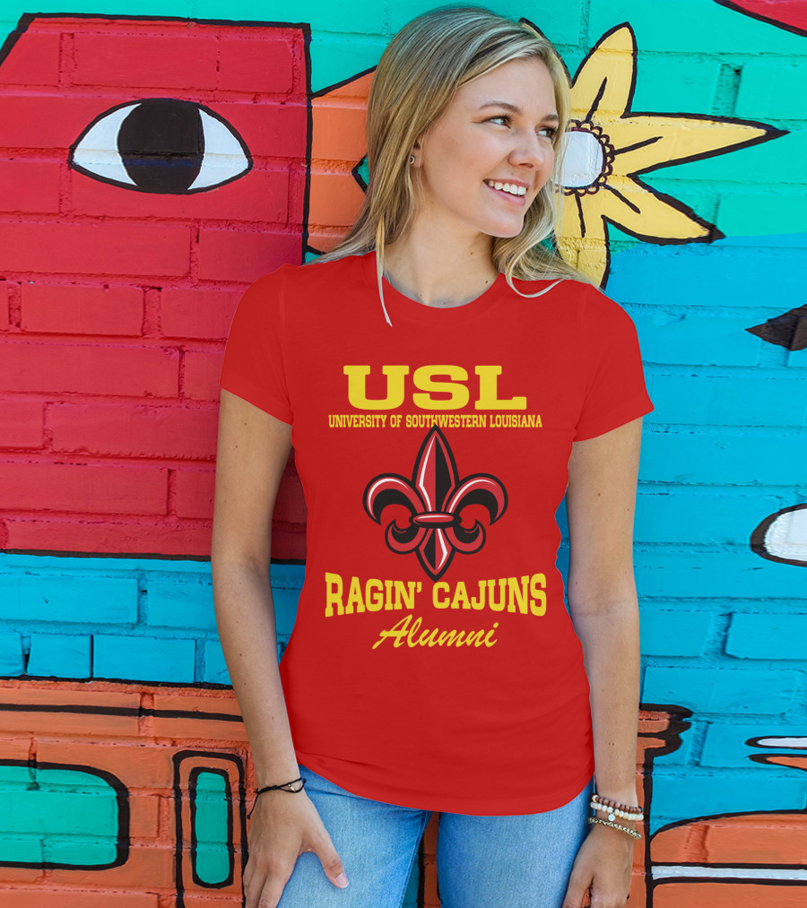 USL University Of Southwestern Louisiana Ragin' Cajuns Alumni Fleur-de-Lis T-Shirt