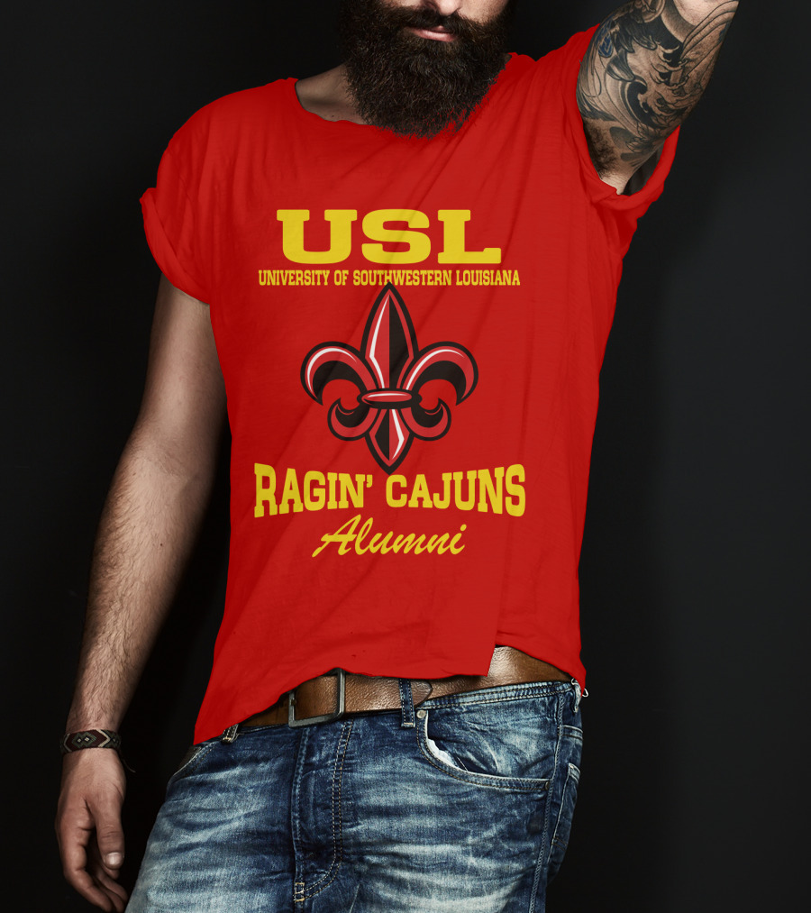 USL University Of Southwestern Louisiana Ragin' Cajuns Alumni Fleur-de-Lis T-Shirt
