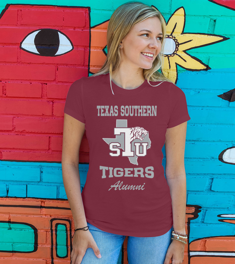Texas Southern Tigers TSU Alumni Texas Outline T-Shirt