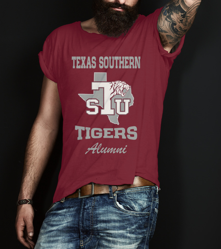 Texas Southern Tigers TSU Alumni Texas Outline T-Shirt