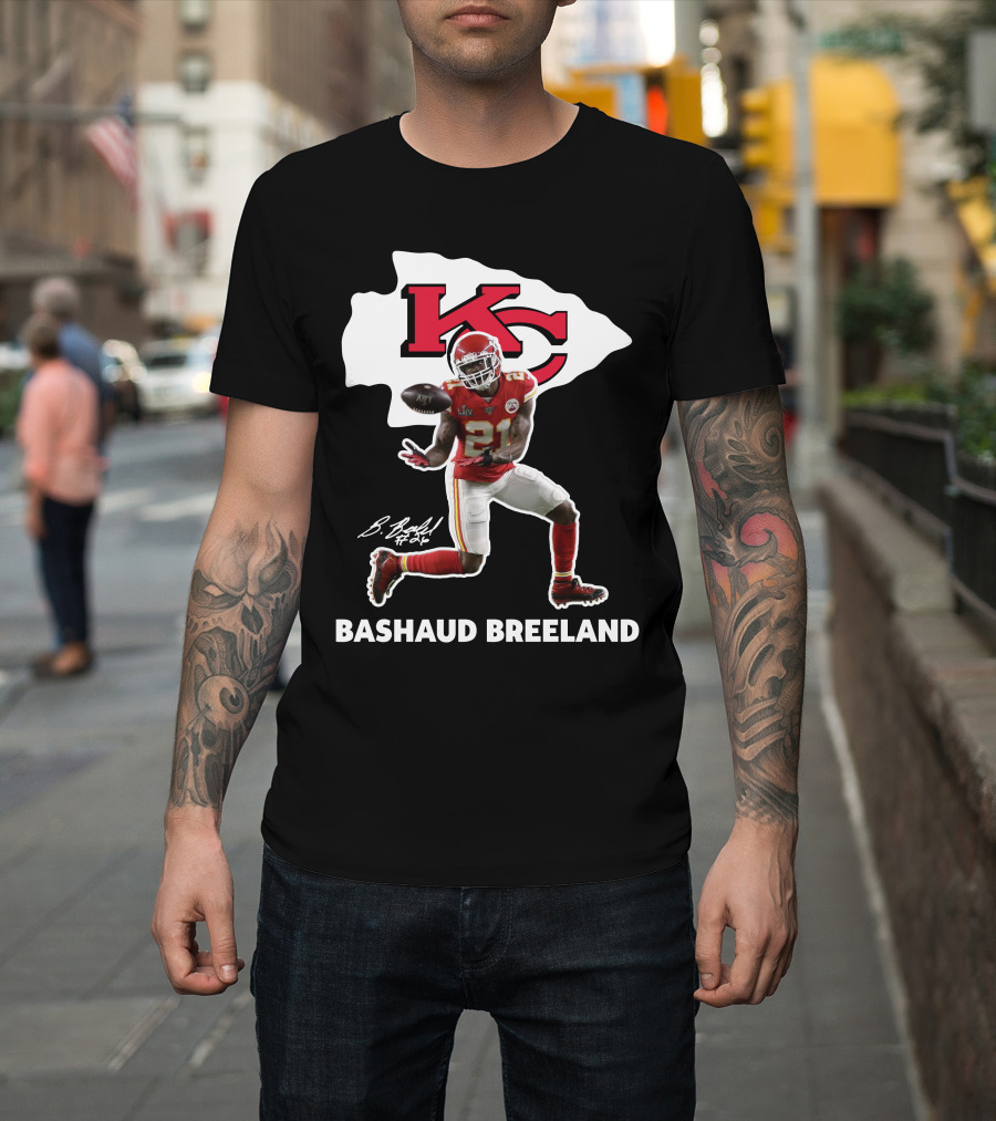 Bashaud Breland Kansas City Chiefs Super Bowl Liv 21 Kc Logo Signature T-Shirt