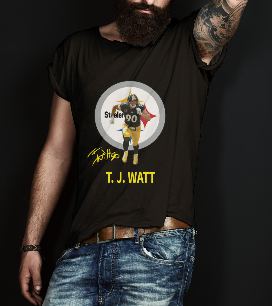 Pittsburgh Steelers T.j. Watt 90 Player Signature T-Shirt