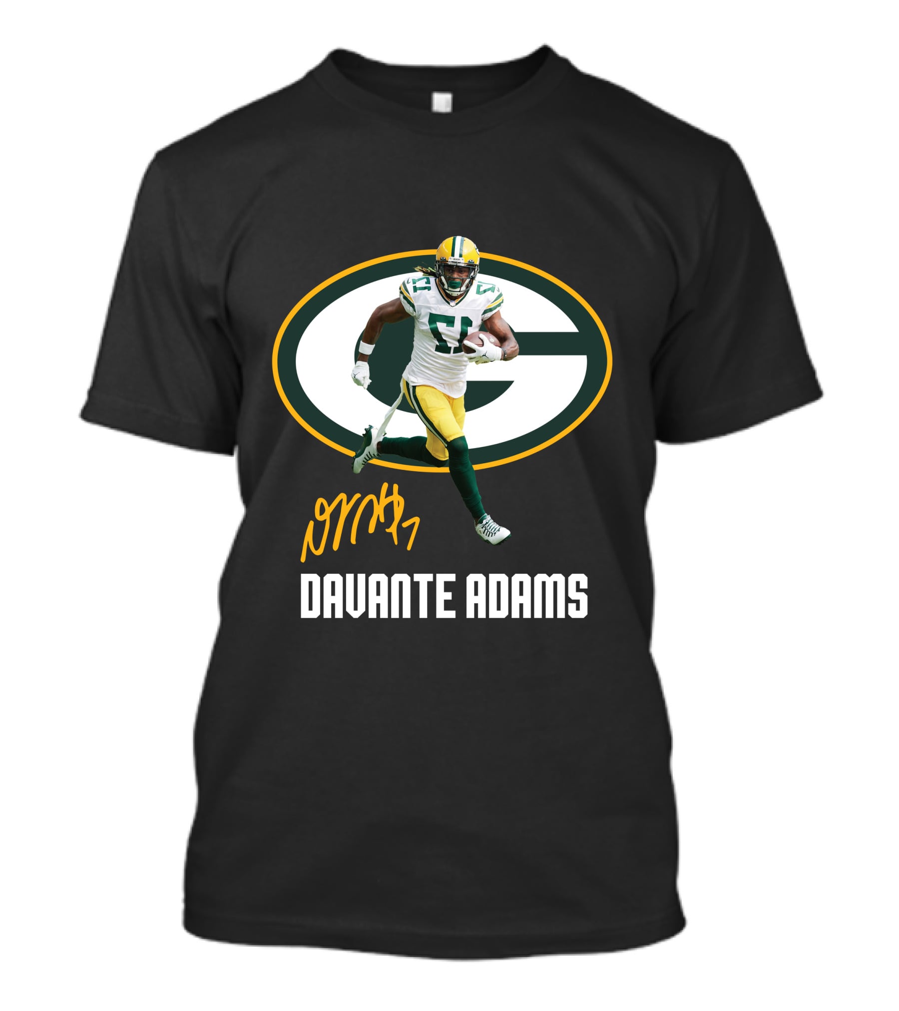 Davante Adams Green Bay Packers G Logo With Signature T-Shirt