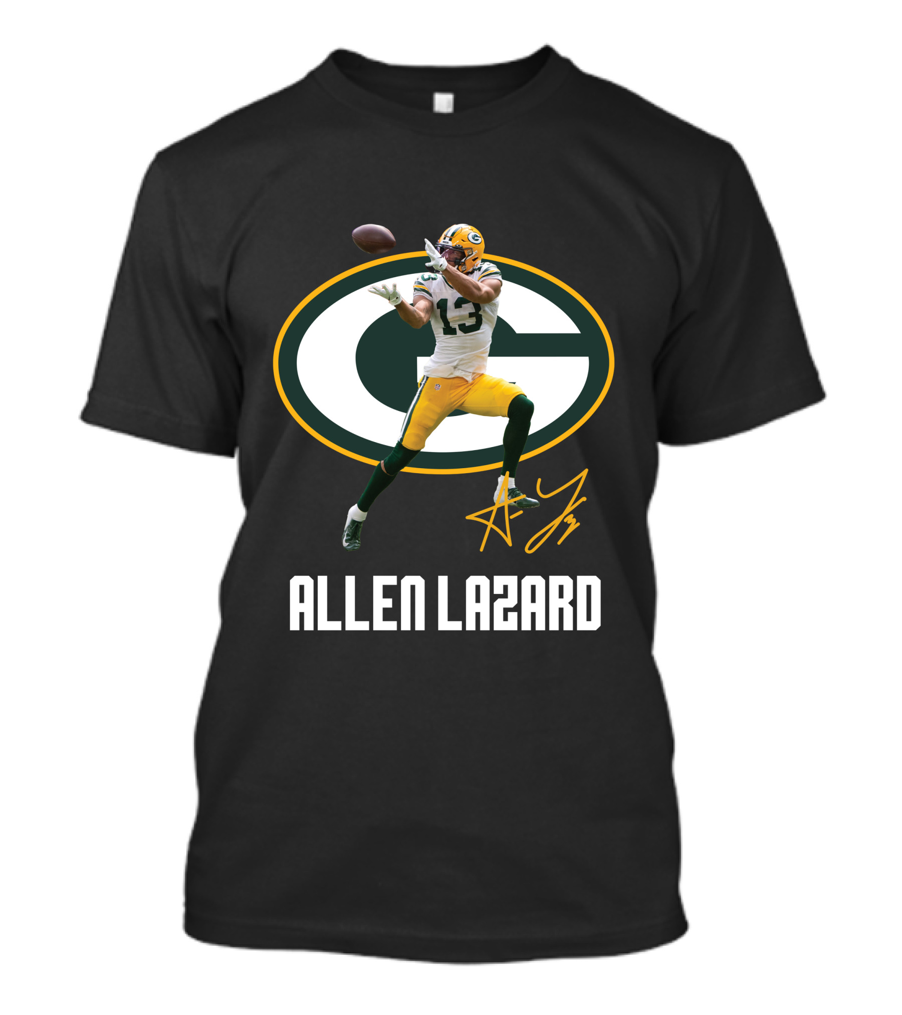 Green Bay Packers Allen Lazard 13 Oval Logo Football Catch T-Shirt