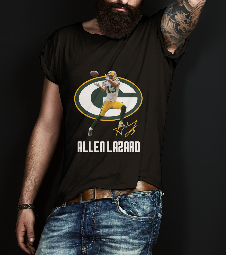 Green Bay Packers Allen Lazard 13 Oval Logo Football Catch T-Shirt