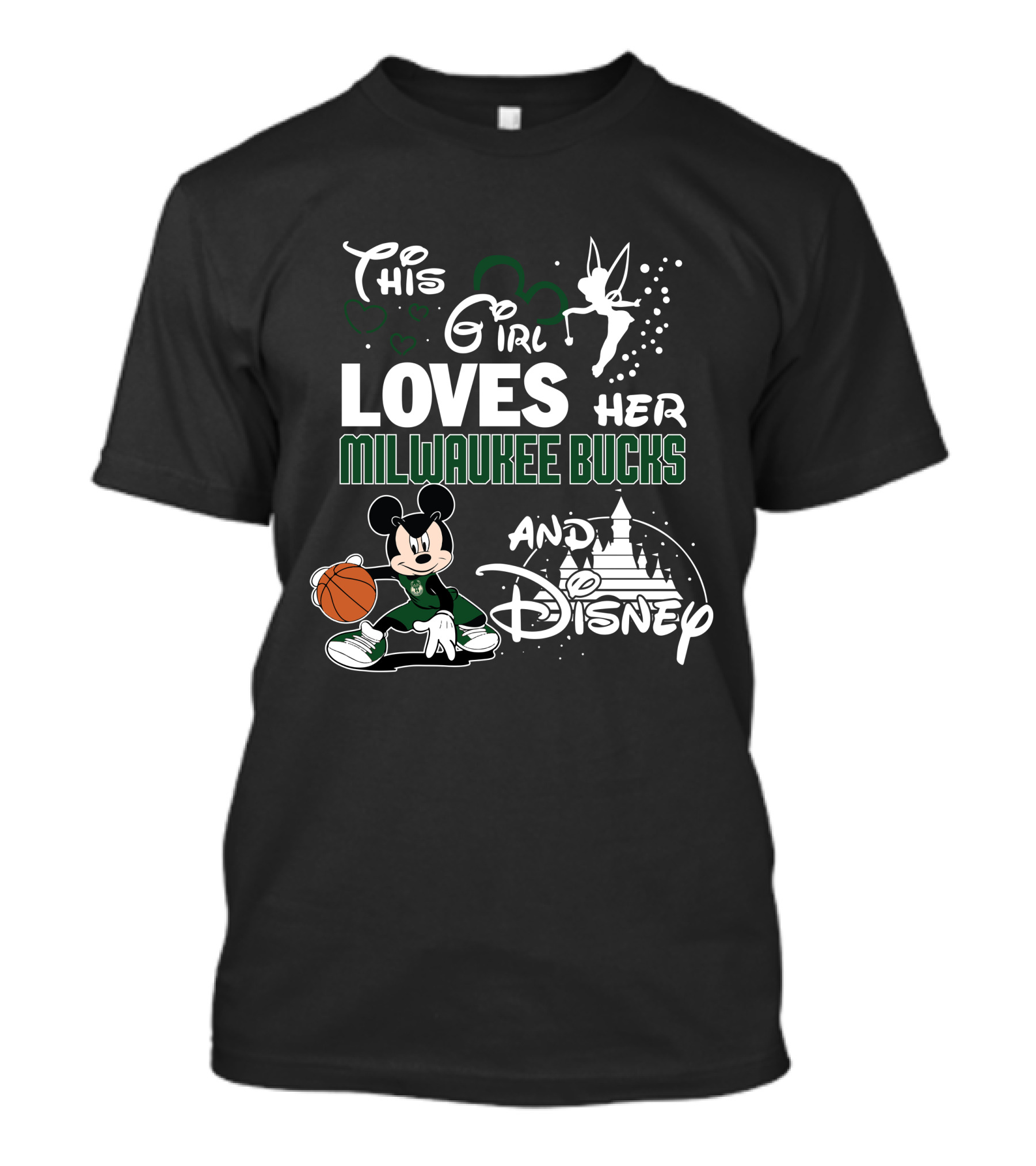 This Girl Loves Her Milwaukee Bucks And Disney T-Shirt