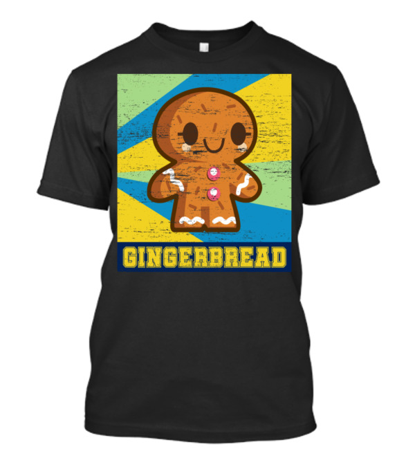 Gingerbread Kawaii Retro Stripes T-Shirt