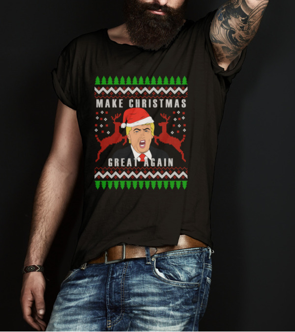 Make Christmas Great Again Trump Santa Reindeer Xsmas T-Shirt