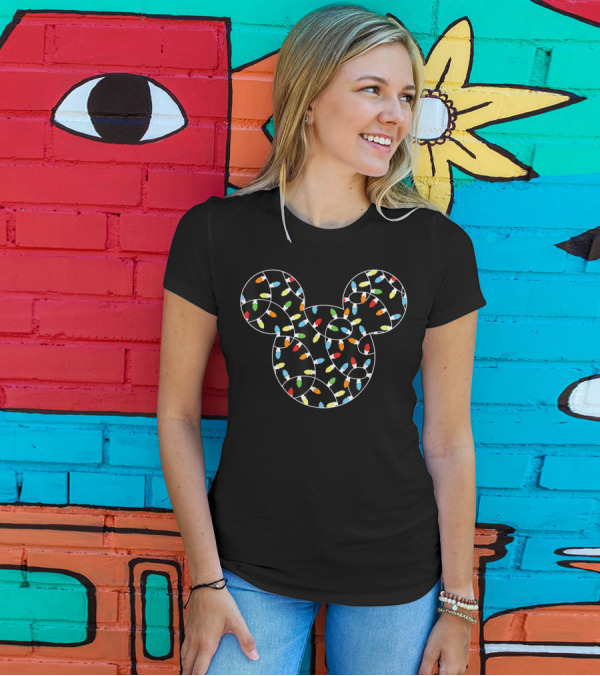 Mickey Mouse Christmas Lights T-Shirt