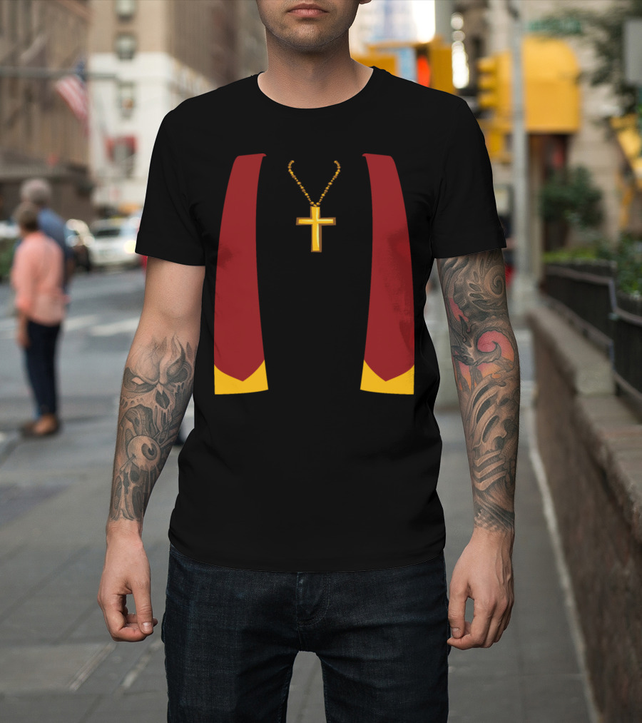 Priest Exorcist Cross Necklace Stole Exorcism T-Shirt