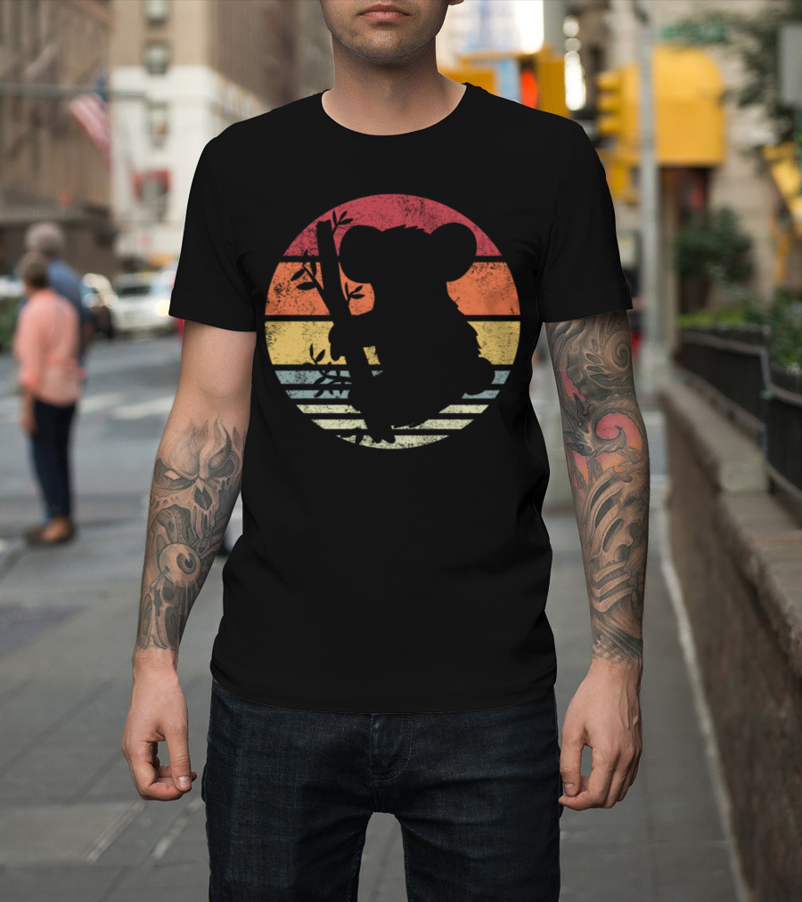 Koala Koala Beareefng Retro Silhouette Sunset T-Shirt