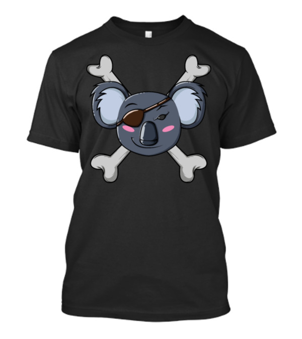 Pirate Koala Eyepatch Crossbones Emblem T-Shirt