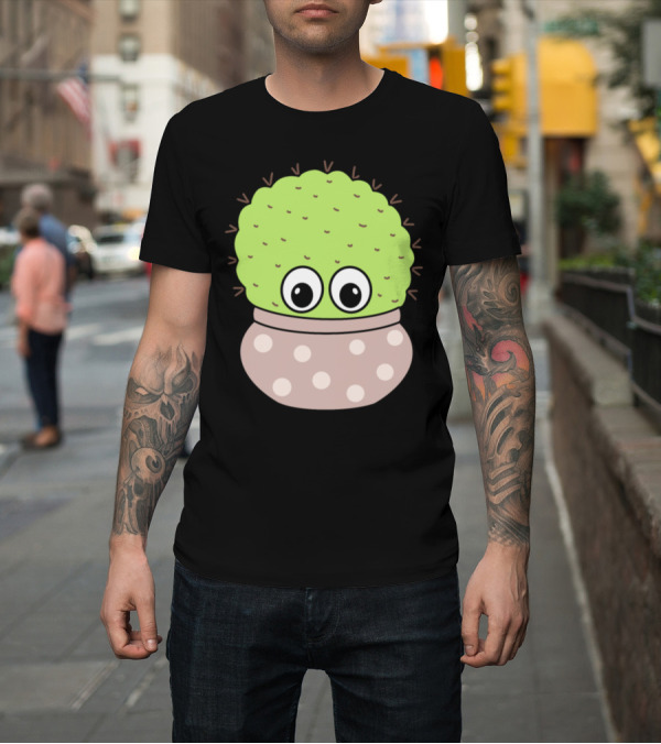 Shirt: Chunky Cactus Big Eyes Polka Dot Jar T-Shirt Chunky Cactus Big Eyes Polka Dot Jar T-Shirt