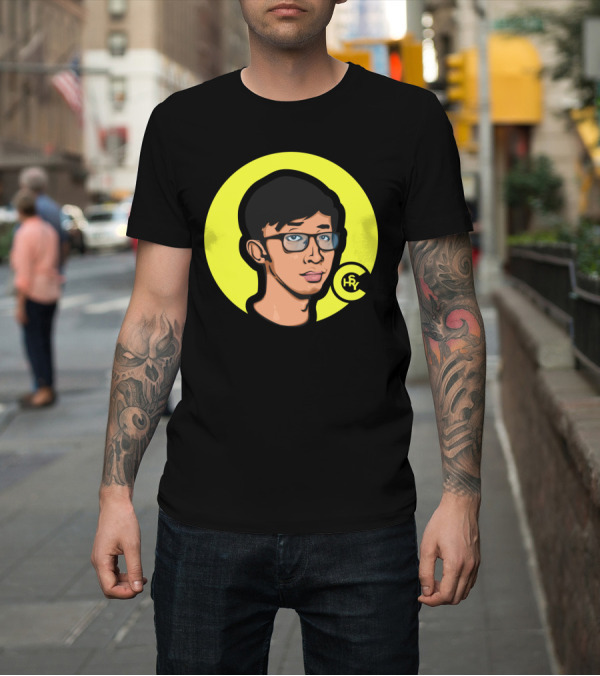 Shirt: Paolul HRY Digital Cartoon Portrait with Glasses T-Shirt Paolul HRY Digital Cartoon Portrait with Glasses T-Shirt